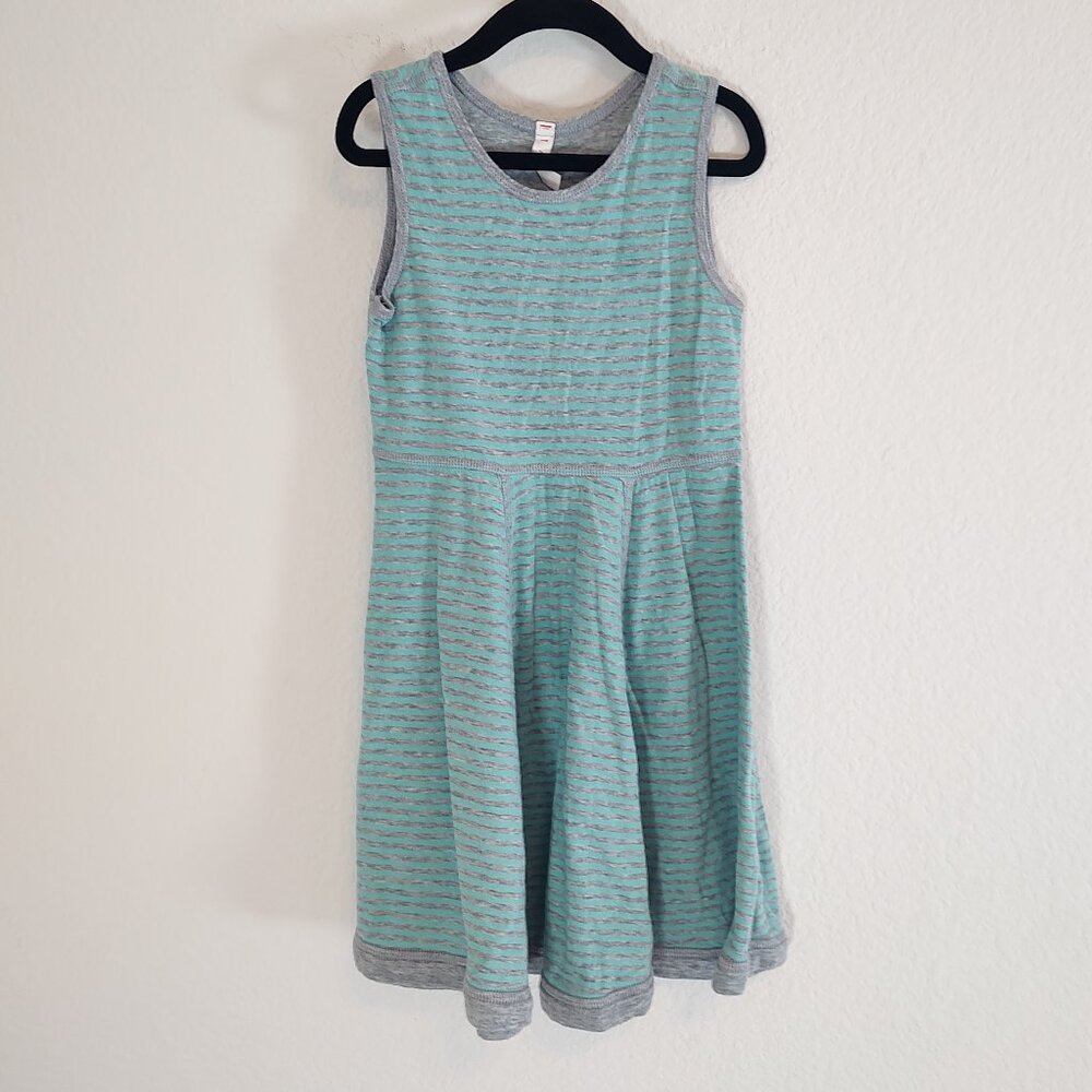 Hanna Andersson 110 5T 5 Dress Sleeveless Sundress Reversible Skater Turquoise